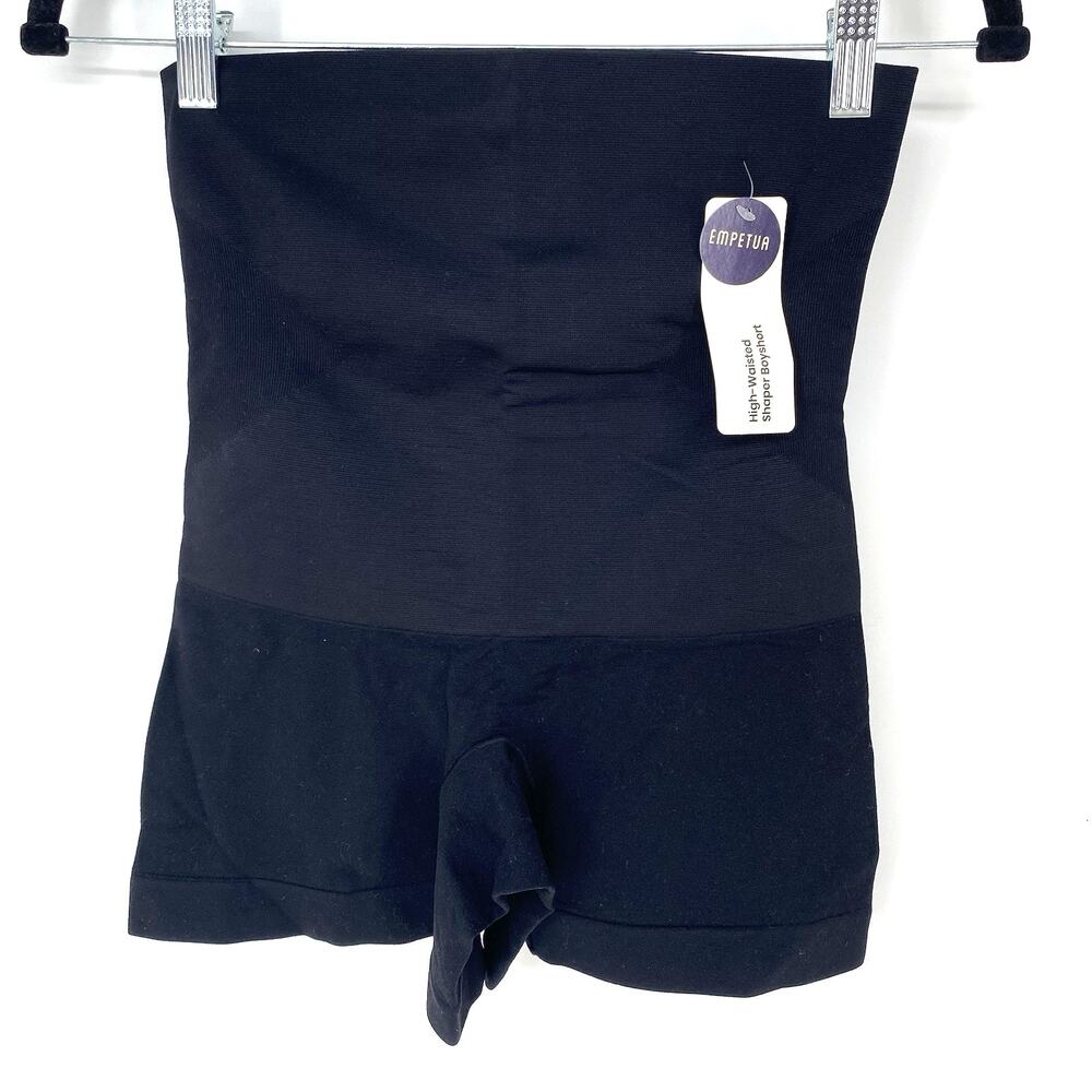 NWT Empetua High Waisted Shaper Boyshort Black Seamless Shapewear XL